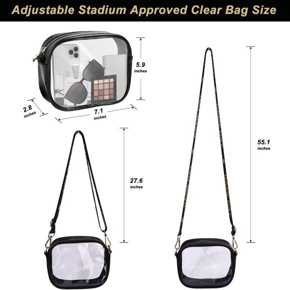 Game Day Clear Purse with Adjustable Strap – Perfect for Stadium Events - Picture 4 of 8